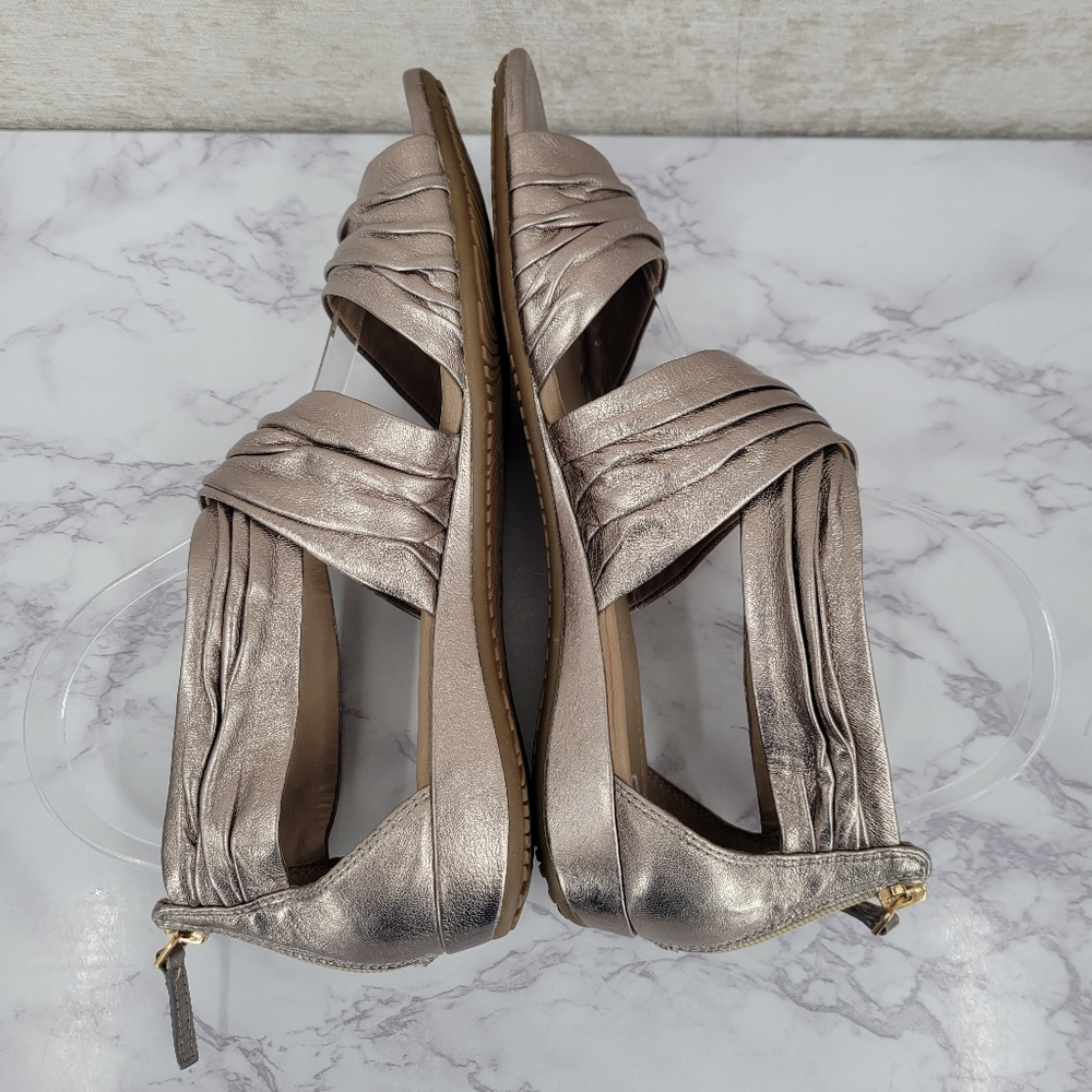 ECCO Women's Metallic Gladiator Strappy Leather Sandals - Picture 5 of 11
